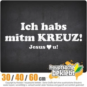 Ich hab Kreuz - Jesus love u chf0796  in 3 Größen JDM  Heckscheibe Aufkleber - Picture 1 of 1