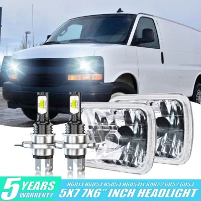 Par de faros LED de 7x6" para camioneta de carga Chevy Express 1500 2500 3500 Foto 1 de 4
