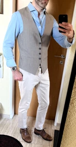 Elegante Hose & Leinenweste 46' Beige NP 400€ Steingraber / Masons / Tracht - Bild 1 von 9