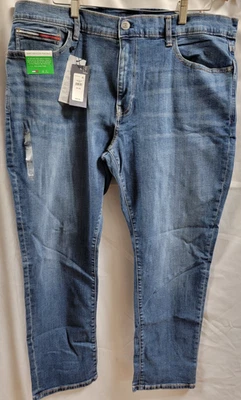 Jeans jeans elástico reto Tommy Hilfiger Core masculino tamanho 38x30 novo com etiquetas - Imagem 1 de 3
