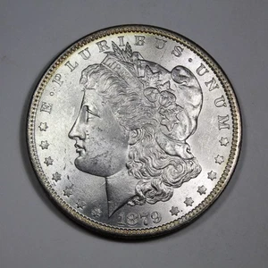 1879-P MORGAN SILVER DOLLAR UNC BU+ - Picture 1 of 2