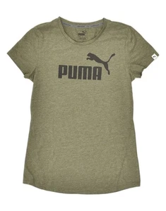 PUMA Womens Graphic T-Shirt Top UK 10 Small Khaki Flecked Cotton AR02 - Picture 1 of 3