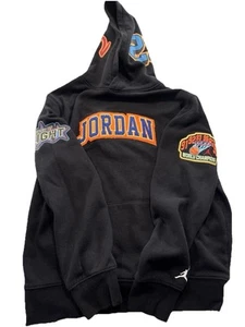 Jordan Hoodie Teen Size L 12-13 Black Flight Sweatshirt  Champion Basketball NBA - Picture 1 of 8