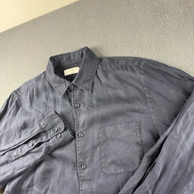 Camisa Uniqlo Para Hombre M Negra 100% Lino Abotonada Informal Vestido Ligero Verano Foto 1 de 4