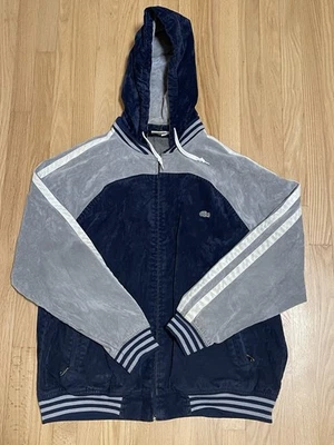 De colección Lacoste Gamuza Mujer’s/Azul/Gris/Blanco Talla 3XL 42 (hombre’s XL) Con Capucha Foto 1 de 4