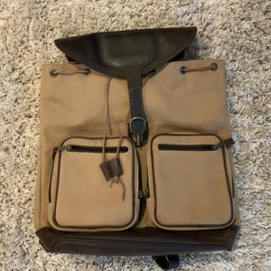 Canyon Outback Leather & Canvas Large Backpack Vintage - Picture 1 of 6