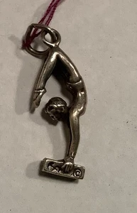 Vintage 925 Sterling Silber Turner Anhänger Charm Gymnastik feiner Schmuck - Bild 1 von 8