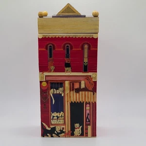 Meow REO Co 1985 paja de madera casa tienda construcción caja decoración roja - Imagen 1 de 6
