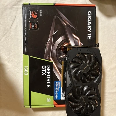 Tarjeta de gráficos Gigabyte Geforce GTX 1660 OC 6 GB GDDR5 GV-N1660OC-6GD USADA Foto 1 de 4