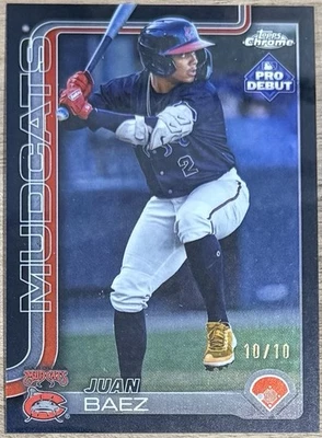 2025 Topps Pro Debut Chrome Juan Baez BLACK Refractor /10 Brewers Prospect - Image 1 of 2