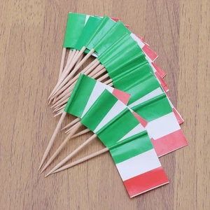 100 Stück Zahnstocher Flagge Italien Cupcake Fahnen klein italienisch Geburtstag Kind Topper - Bild 1 von 12