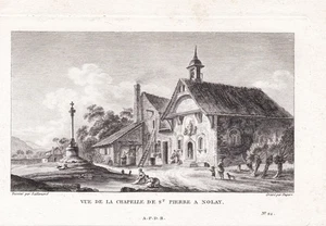 Nolay Chapelle Saint Pierre Cote D'Or Borgoña Grabado Estampa 1780 - Imagen 1 de 1