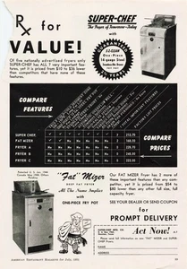 VTG 1953 Print Ad Fat Mizer Chef Fryer Rx Value Prompt Delivery - Picture 1 of 1