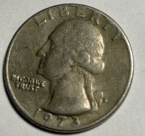 1973 D Washington quarter folder filler circulated - Bild 1 von 3