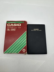 VINTAGE CASIO SL-300 Electronic Calculator Solar Cell In Box FREE SHIPPING - Picture 1 of 4