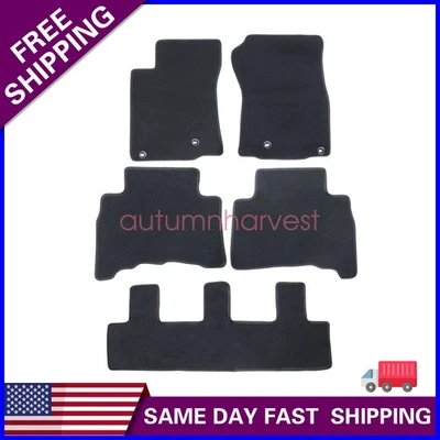 For 2010-2013 Lexus GX460 Front & Rear Velour Floor Mats Carpet Black 5PCS - Imagem 1 de 4