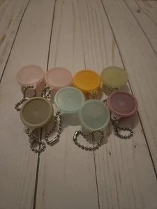 Lot of 8 Vintage Tupperware Bowl Collectible w/ lids keychain Fob Keychains  - Picture 1 of 2