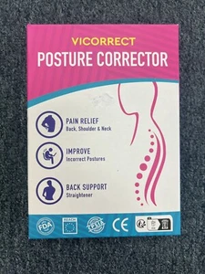 Vicorrect Posture Corrector Adjustable Upper Back Brace Pink LG. / XL. 33in-43in - Picture 1 of 2