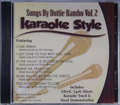 Canciones de Dottie Rambo Volumen 2 Christian Karaoke Estilo NUEVO CD+G Daywind 6 Canciones Foto 1 de 2