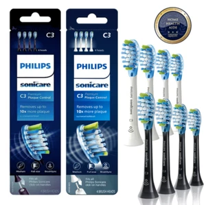 Philips Sonicare C3 Premium Defence Sonic Toothbrush Heads White Black-1 4 8 Pcs - Picture 1 of 6
