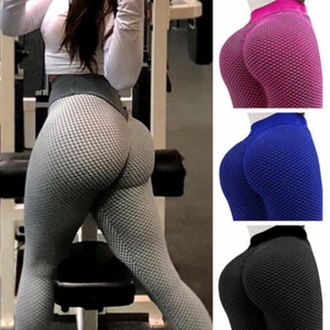 Women's Anti-Cellulite Yoga Pants High Waist Push Up Leggings Sport Gym Trousers - Picture 1 of 23