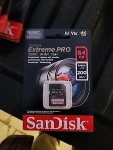 Karta pamięci SanDisk 64GB Extreme PRO UHS-I SDXC ZAPIECZĘTOWANA - Zdjęcie 1 z 1