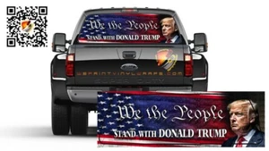 American Flag We The People Trump Patriotic Rear Window Perf Graphic Decal Truck - Picture 1 of 4