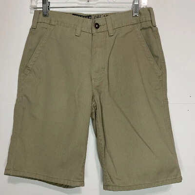 Pantalones cortos chinos Free World para hombre talla 28 caqui tostado frente plano entrepierna de 10”  Foto 1 de 4