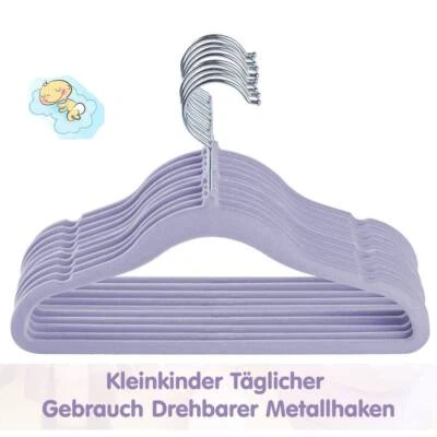 kleiderbügel Kinder Samt Lila Babybügel Platzsparend Anti-Rutsch 10-100Pcs - Bild 1 von 4