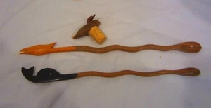 Natürliches Oregon Holz Lang Vogel Wal Rührstäbchen & Ente Flasche Korken NEU - Bild 1 von 5