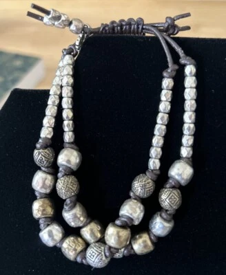 Pulsera ajustable con cuentas de bronce y plata Lucky Brand Foto 1 de 4