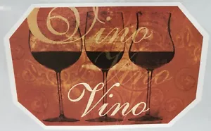 Set 4 Tovagliette Cucina Vinile Non Trasparente (18" x 12") 3 BICCHIERI VINO, VINO, REGGISENO - Foto 1 di 7
