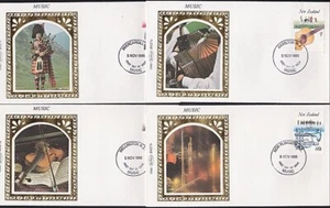 NEW ZEALAND 1986 Music set of 4 Benham silk FDCs..........................A8177a - Picture 1 of 1