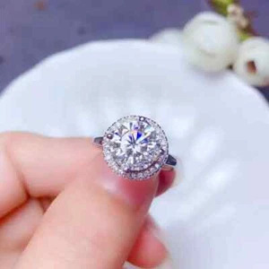 2.00Ct Round Cut Lab Created Diamond Wedding Ring 14K White Gold Plated Silver - Picture 1 of 5