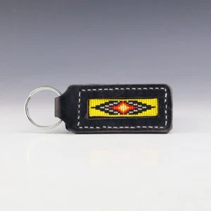 LLAVERO NAVAJO NATIVO AMERICANO CON CUENTAS DE JOYCE DEVORE - Imagen 1 de 5