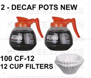 BUNN Cafeteras 2 descafeinadas 12 tazas 64oz vaso 42401.0103 y 100 FILTROS CF12 GRATIS - Imagen 1 de 4