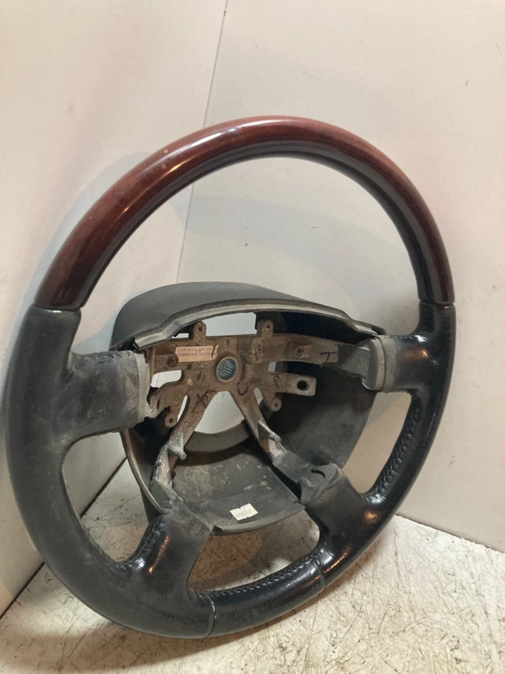 2003-2005 Lincoln Aviator Navigator OEM Gray Leather Wood Steering Wheel - Image 1 of 4