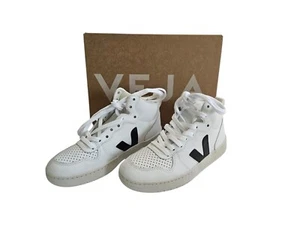 Neu Veja V-15 extra weiß/schwarz hohe Damen-Sneaker Größe 5M – Medium - Bild 1 von 7