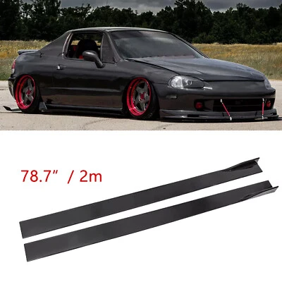 For Honda Civic Del Sol 78.7" Side Skirt Extension Rocker Panel Splitter - Imagem 1 de 4
