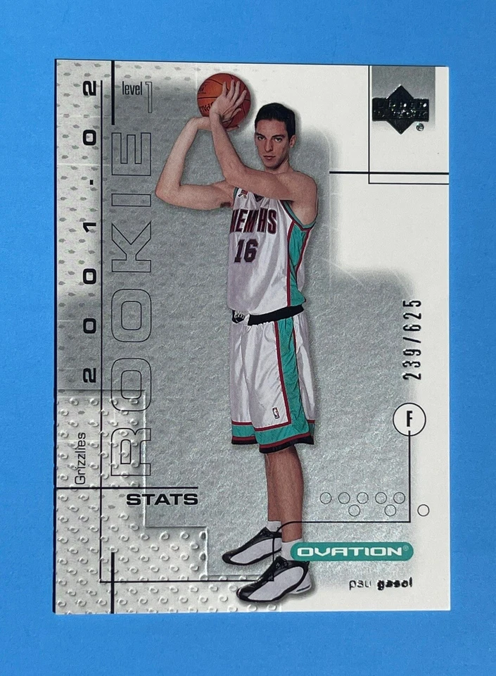 Pau Gasol 2001-02 Upper Deck OVATION Rookie #/625 LOS ANGELES LAKERS 🇪🇸 Spain - Image 1 of 4