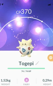 Togepi (Togetic Togekiss) Pokemon Gen2 Go Not Shiny Pokémon Great league Johto - Picture 1 of 1