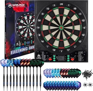 NEU Elektronische Dartscheibe Dartboard 12 Soft Pfeile 100 Kunststoff Dartspit - Bild 1 von 11
