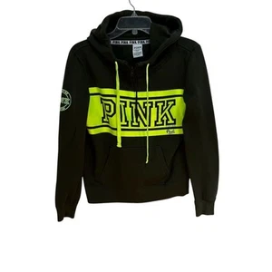 Victoria's Secret PINK Women's Green Quarter Zip Hoodie Size S - Picture 1 of 9