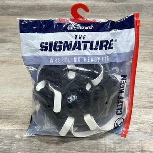 Cliff Keen E58 Signature Wrestling Kopfbedeckung Schwarz mit Kinnriemen Neu - Bild 1 von 3