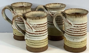 4er Set signierte THOMAS REECE Art Studio Keramik Steinzeug Tassen Kaffeetasse - Bild 1 von 10