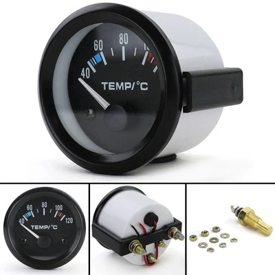 Wassertemperatur Zusatz Instrument 52mm Youngtimer Klassik Schwarz - Bild 1 von 4