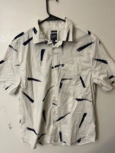 Gap Mens Casual Shirt Button Down Short Sleeve Summer Cotton Top M - Picture 1 of 5