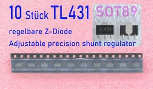 10 x TL431 - SOT89 - Diodo Z programable / Referencia de voltaje DE_Brief - Imagen 1 de 2