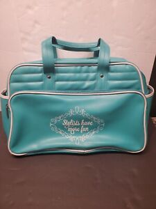 Vintage Gemline Tote Turquoise Blue Duffel Bag - Stylists Have More Fun 18"x12" 