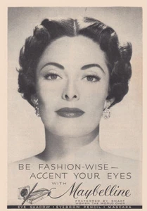 1951 Maybelline: Be Fashion Wise Accent Your Eyes Vintage Print Ad - Picture 1 of 1